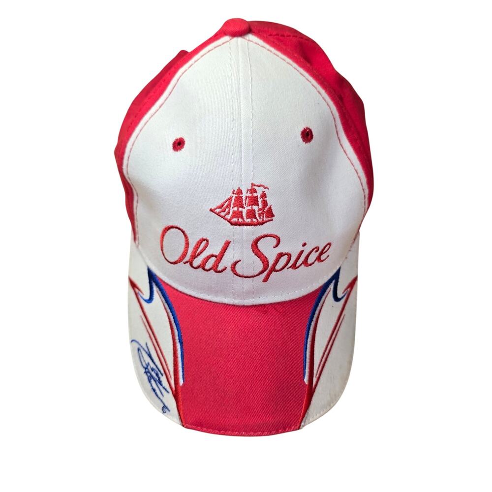Vintage Tony Stewart #14 Nascar Old Spice Adjustable Hat Red White Blue